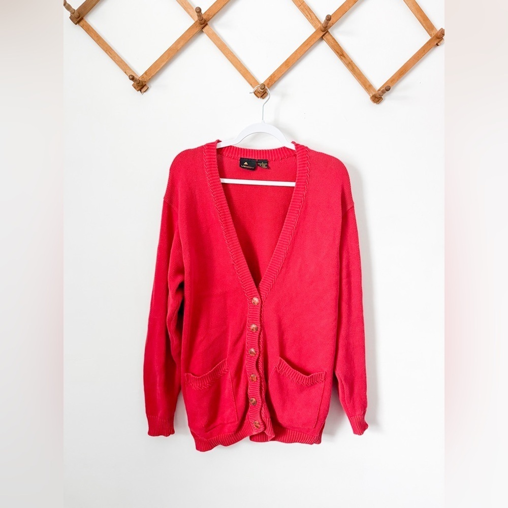 Vintage Liz Sport Red Cardigan Sweater